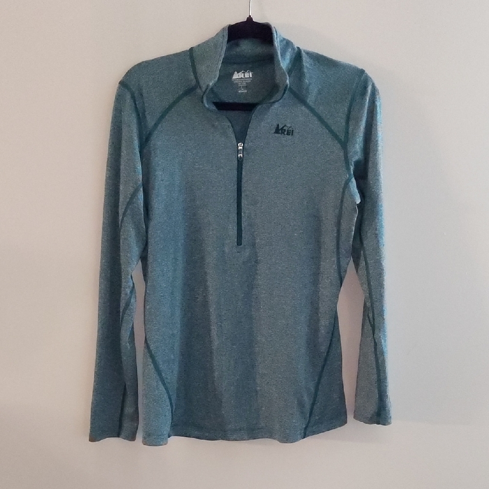 REI Lightweight Teal Quarter-Zip Pullover
